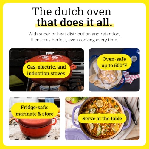 Essential Enamel Cast Iron Dutch Oven (Poppy)