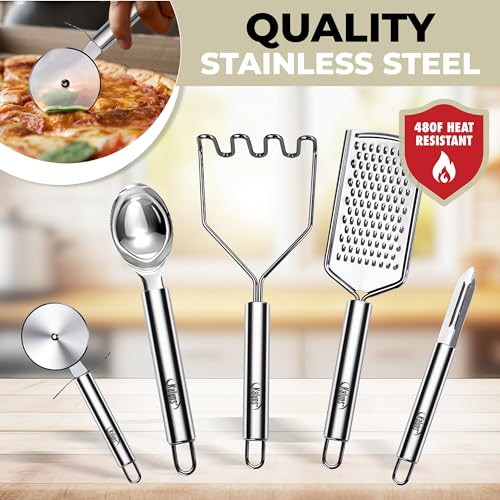50 PCS Silicone Kitchen Utensils Set Complete Kitchen Set (Khaki)