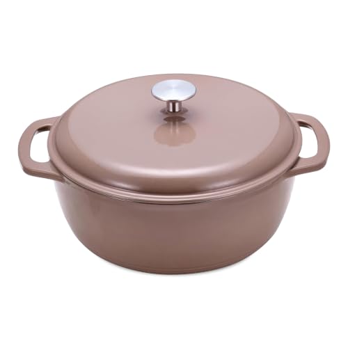 Enameled Cast Iron Dutch Oven Pot With Lid (6.0 Qt / Clay)