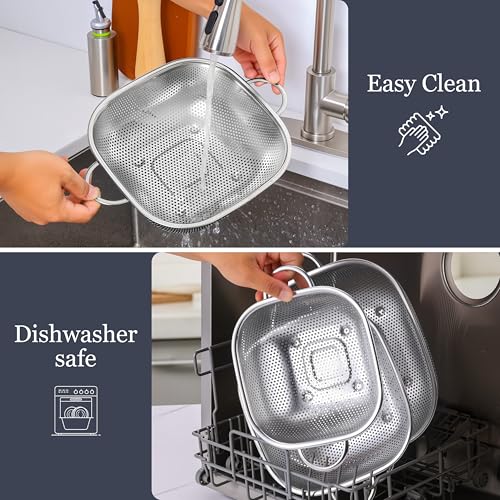 Square Stainless Steel Colander Set