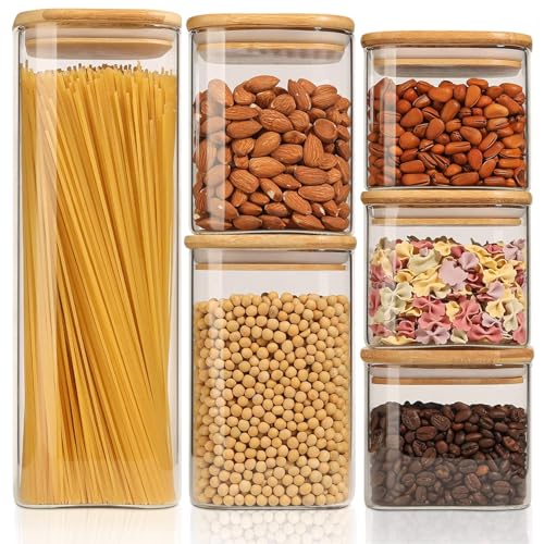 Airtight Glass Storage Canister with Wood Lid