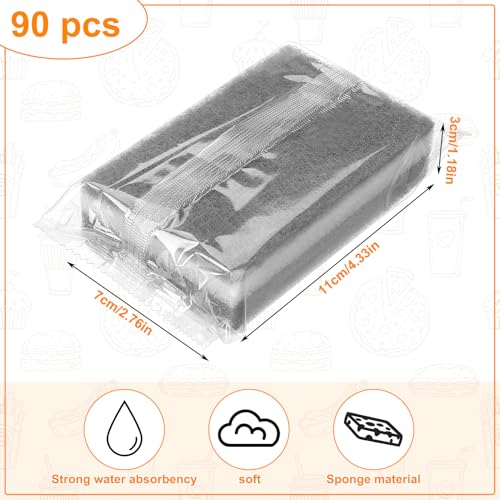 90Pack Individually Wrapped Sponges Uncompressed Kitchen Cleaning