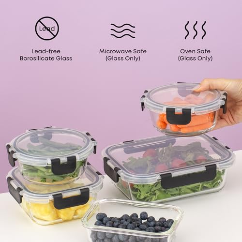 JoyFul 24pc Borosilicate Glass Storage Containers with Lids