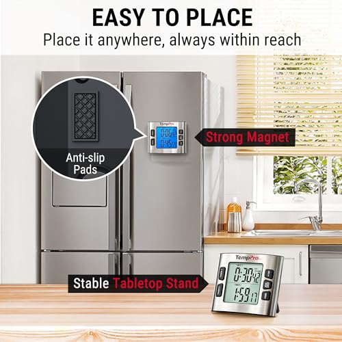 ThermoPro TM02 24 Hours Digital Timer with Dual Kitchen Timers for Cooking