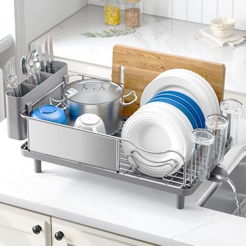 Dish Rack 304 Stainless Steel Dish Drying Rack for Kitchen Counter