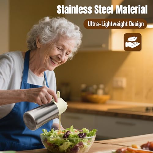 Stainless Steel Oil Dispenser Bottle (Stainless steel-White)