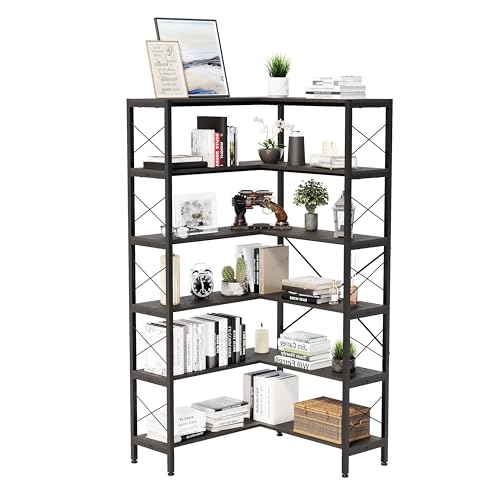 6 Shelf Corner Bookshelf