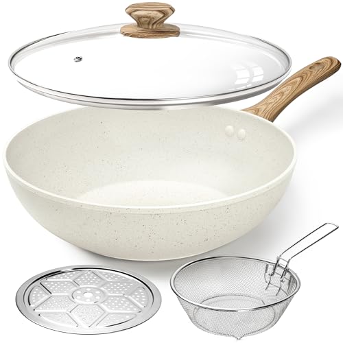 Nonstick Wok and Stir Fry Pans with Lid