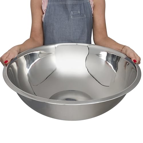 30 Quart Large Stainless Steel Mixing Bowls Set