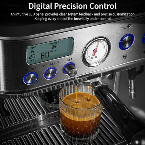 Espresso Machine with Grinder (Brushed Steel)