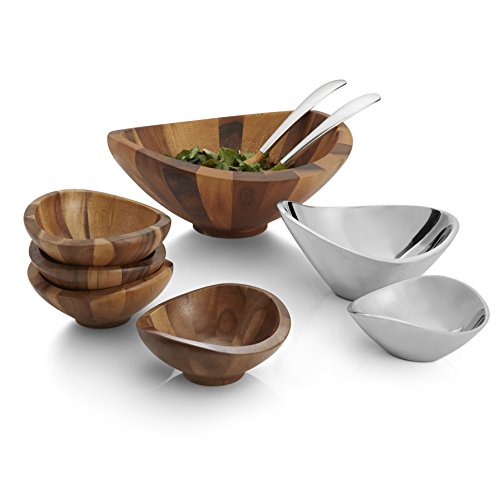 Nambé Butterfly Salad Bowl with Servers