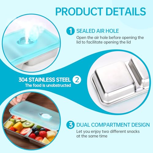4 Pack Stainless Steel Snack Containers Reusable