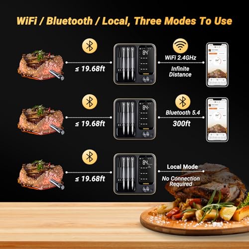 Wireless Meat Thermometer for Smoking and Grilling