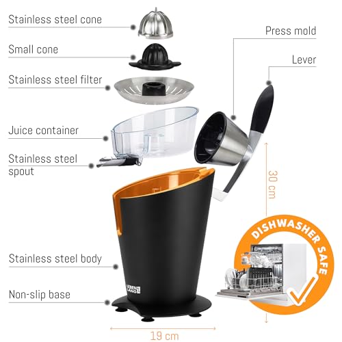 Stainless Steel Electric Orange Juicer 600W I Incl. Stainless