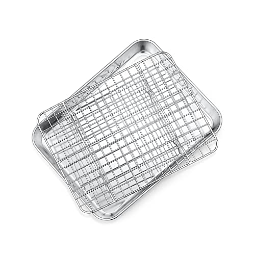 Toaster Oven Pan Tray with Wire Rack Set
