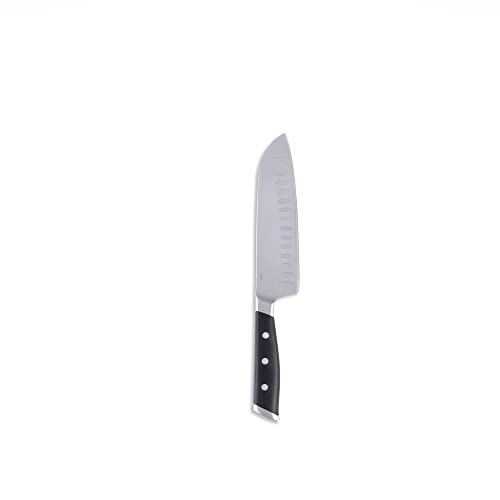 Forged German Stainless Steel Santoku Knife (Silver/Black / 7")