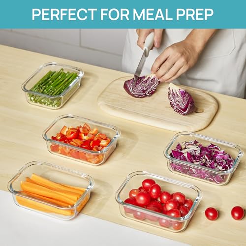 5Pack Glass Storage Containers with Lids
