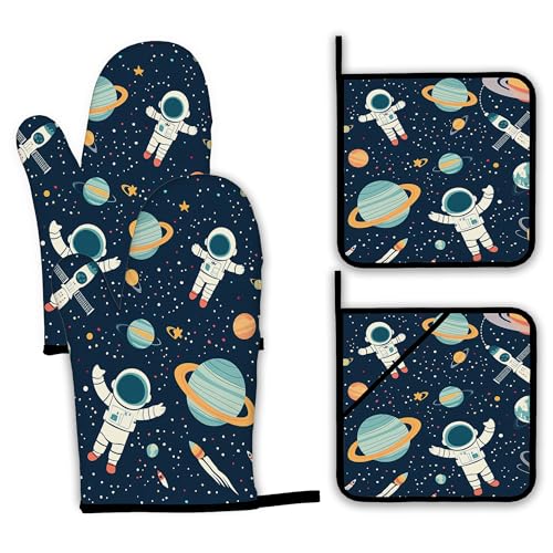 Abstract Daisy Flower Oven Mitts and Pot Holders