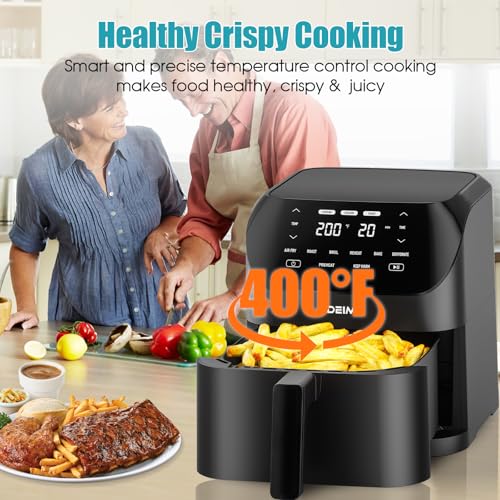Air Fryer 6.2 QT Large Capacity Oilless Hot Air Fryers Oven 1500W Healthy Cooker with 10 Presets
