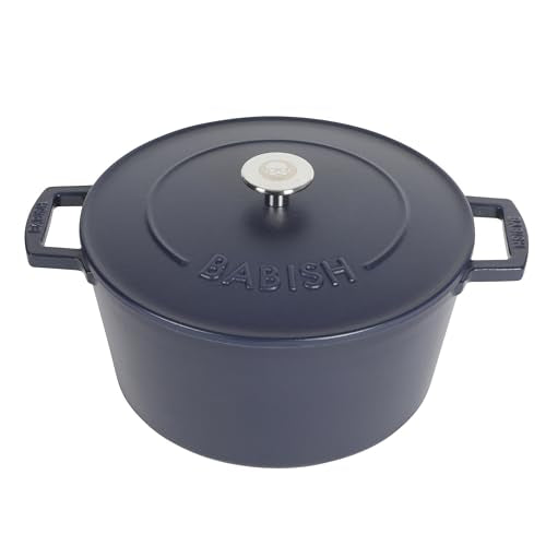 6 Quart Round Enameled Cast Iron Dutch Oven with Lid (Blue / Dutch Oven w/Lid (6-Quart))