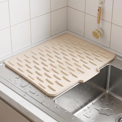 3pcs Large Silicone Dish Drying Mat Sloped Drainage for Counter