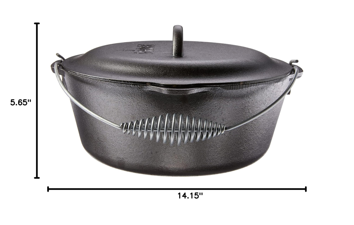 Pre Seasoned Cast Iron Dutch Oven with Bail Handle (7 Quart)
