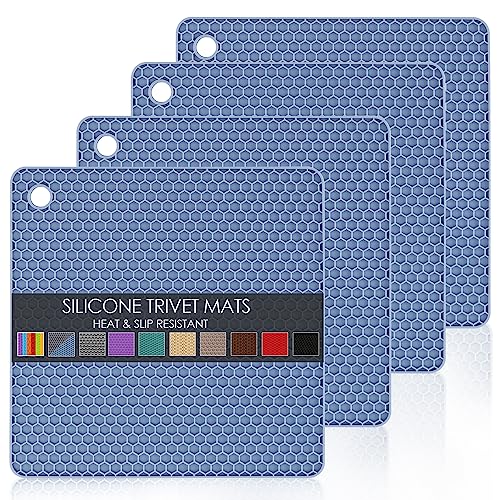 Silicone Trivet Mats Microwave Mat Pot Holders for Hot Pan and Pot Pads. Heat Resistant Counter Mats for Tables