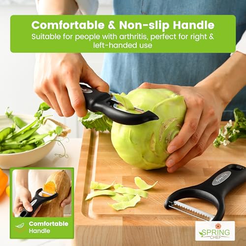 Premium Vegetable Peeler Sets for Kitchen with Stainless Steel Sharp Blades & Comfortable Handles