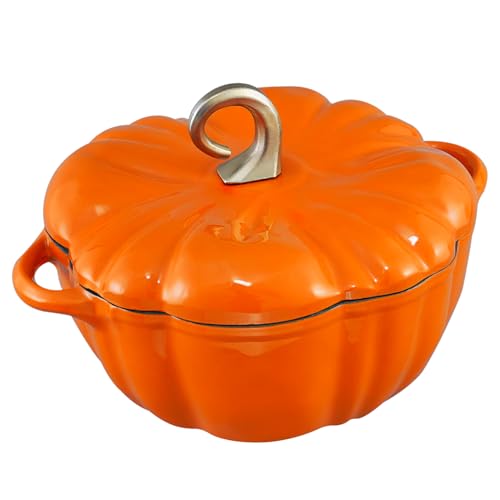 Pumpkin Dutch Oven Pot with Lid 3.8 Qt (Orange / 3.8 qt)