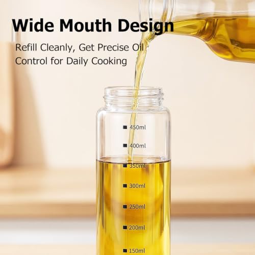 Glass Olive Oil Dispenser Bottle with Auto