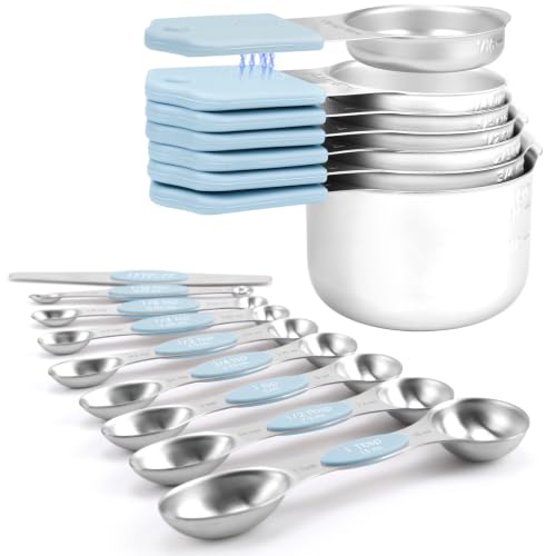 Magnetic Measuring Cups and Spoons Set (GLACIER BLUE)