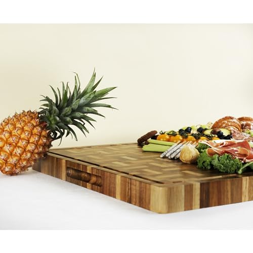 Cutting Board XXL Large End Grain Acacia Wood Mixed With Oak (Acacia XXL)