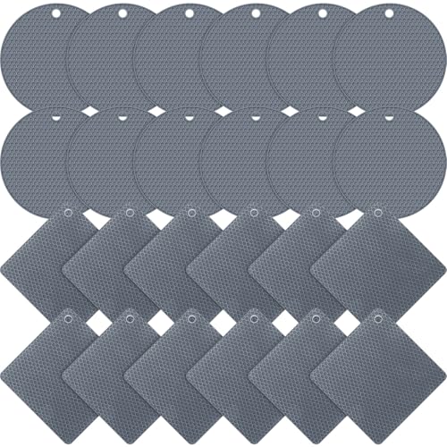 Silicone Trivets Bulk Hot Pads for Kitchen (Gray)