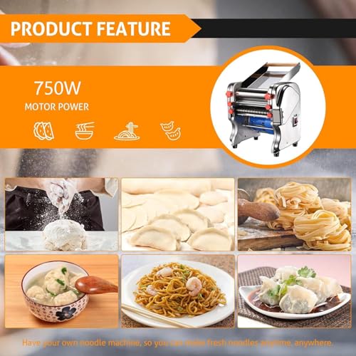 750W Automatic Electric Pasta Maker with Dough Rolling and Kneading (200-Kneading type)