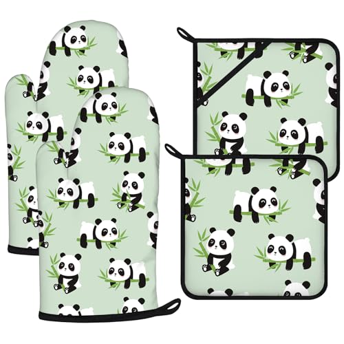 Oven Mitts and Pot Holders Sets 4Pcs