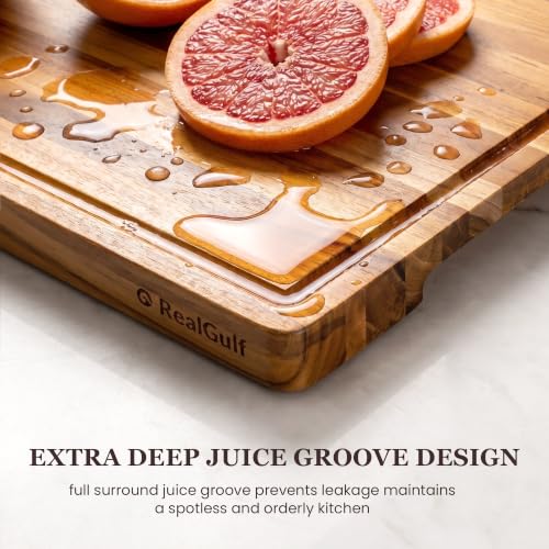 24x18 in Large Teak Cutting Board (24"L x 18"W)