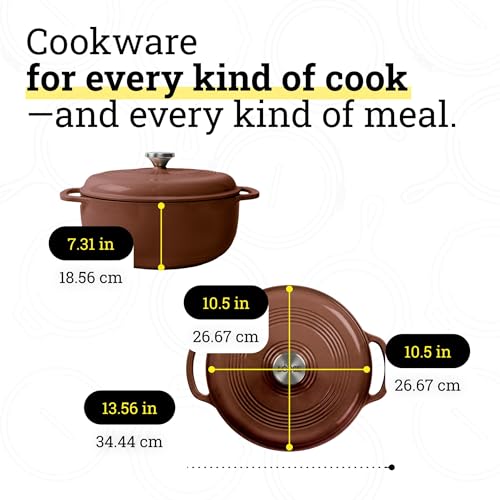 Essential Enamel Cast Iron Dutch Oven (Burnt Sienna)