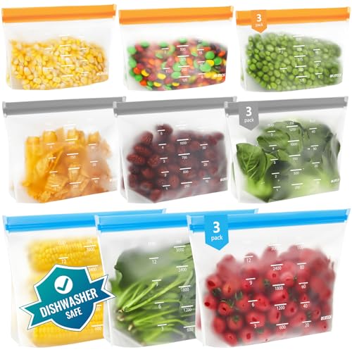 Dishwasher Safe Reusable Storage Bags Stand Up