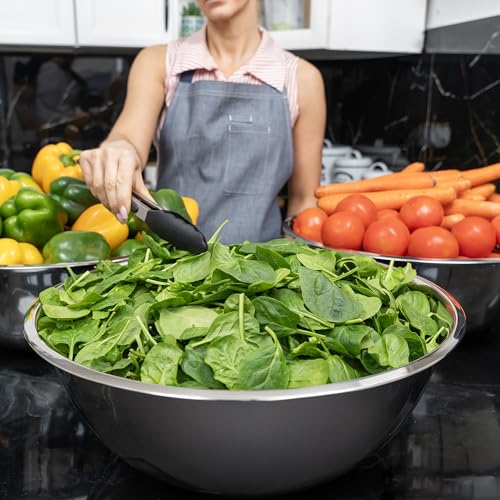 30 Quart Large Stainless Steel Mixing Bowls Set