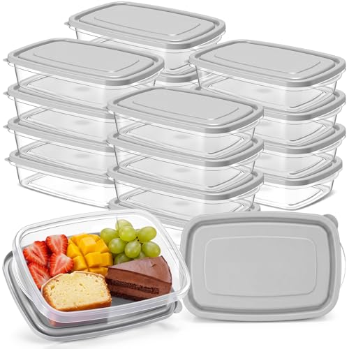 18 Pcs 33 oz Plastic Food Storage Containers with Lids