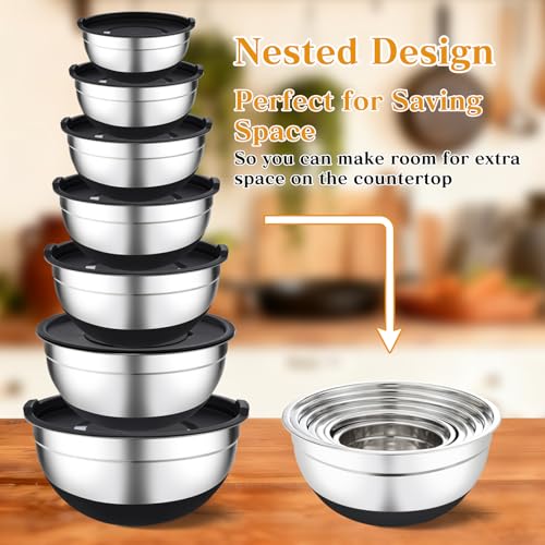 Mixing Blows with Lids Set (Non-Slip 7-Piece)