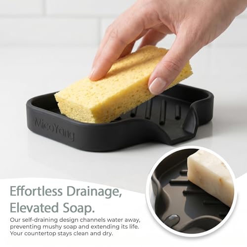 Silicone Bathroom Soap Dishes with Drain Spout