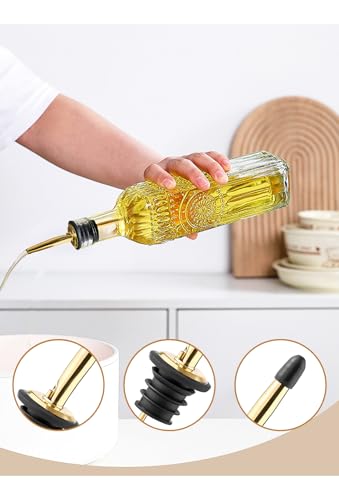 4 Pcs Olive Oil Dispenser Bottle for Kitchen (Square)