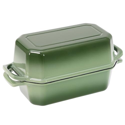 Bread Pan Cast Iron Loaf Pan with Lid Bread Loaf Pan 8.5x4.5 Inch Loaf Pan Enameled Cast Iron Sourdough Loaf Pan
