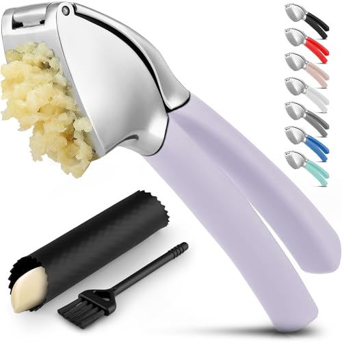 Zulay Stainless Steel Garlic Press Set