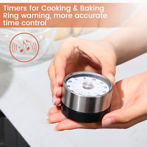 6 Pcs 60 Minute Visual Timer Visual Kitchen Timer (White Orange)