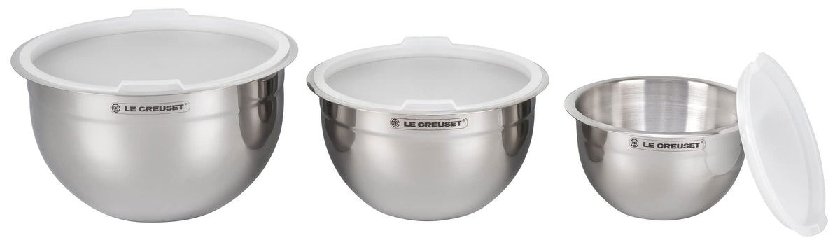 Stainless Steel Nested Mixing Bowls with Plastic Lids (Mixing Bowls with Plastic Lids)