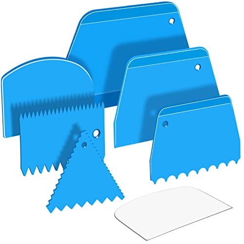 7 Pcs Dough Scraper Bowl Scraper Cutters Cake Icing Scraper Smoother Tool Set