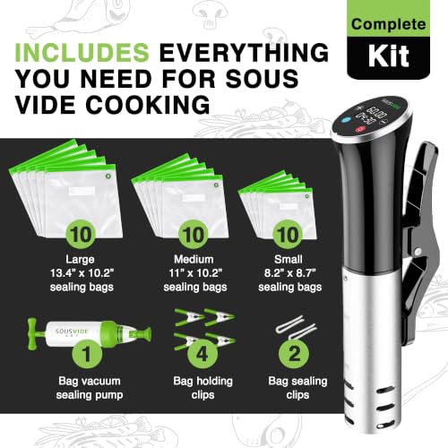Sous Vide Cooker 1000W (30-Bag Machine Kit / Deluxe)