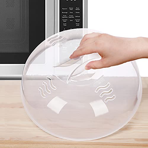 Microwave Splatter Cover Microwave Cover for Food Large Microwave Plate Food Cover With Easy Grip Handle Anti